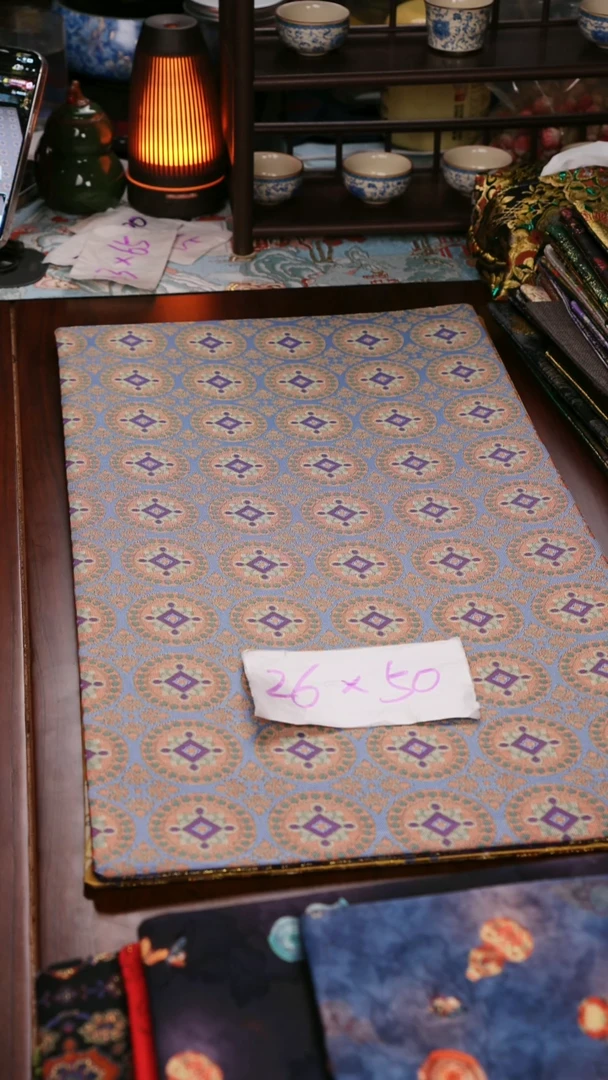 【连珠团窠双面】中国风干泡织锦茶席26*50