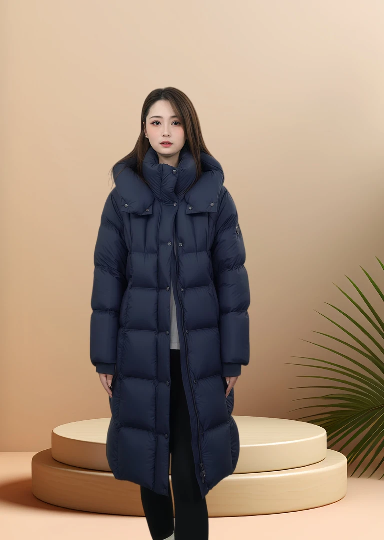 【是约珊瑚系】新国标95白鸭绒加厚保暖长款蓬松轻盈羽绒服女款