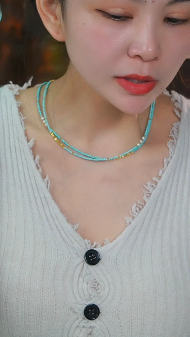 【闪购商品】绿松石项链银S925镶嵌发货一件