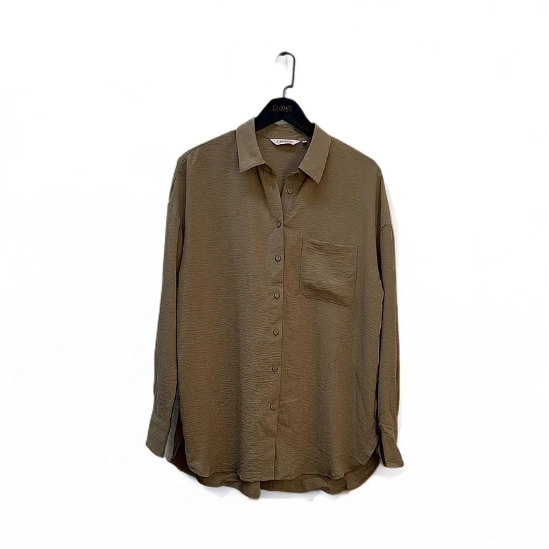 230女纯色复古休闲廓形长袖衬衫