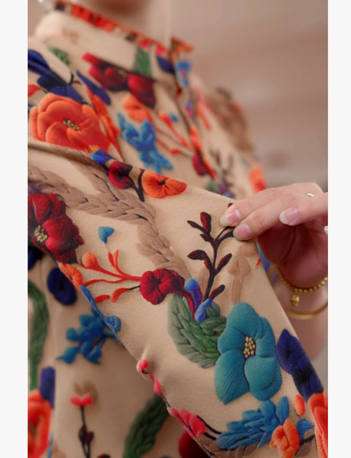 （出口原单）2025专柜正品新款莫奈花园秋冬长袖打底衫