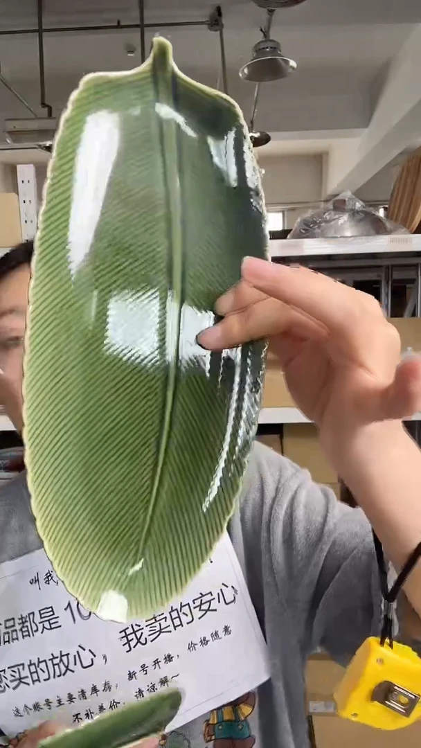 1日本进口织布树叶长皿