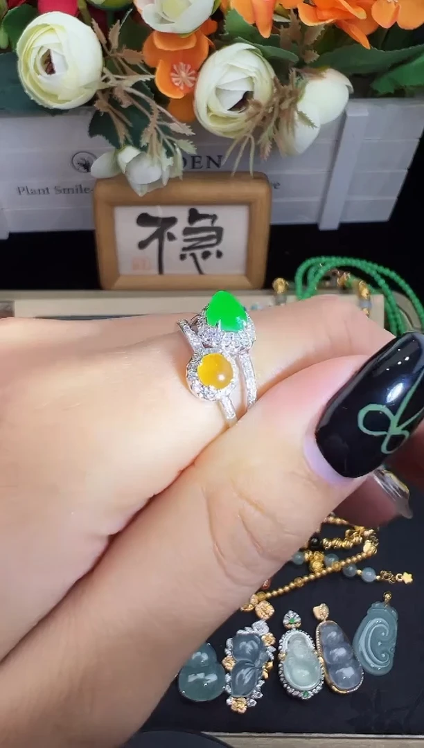 吊坠(不含链)18K金镶嵌翡翠勿拍