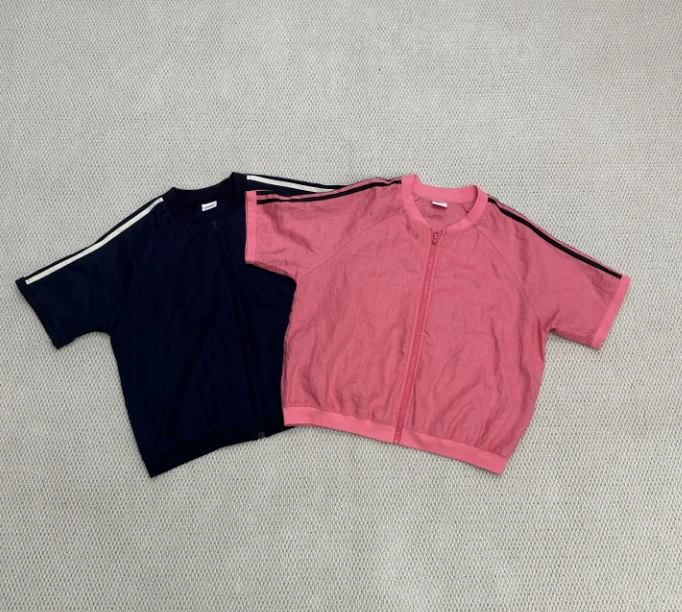 【爱尔兰100%亚麻】夏季轻薄透气纯亚麻棒球短袖衫 28997#