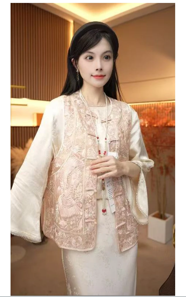 [凤仪]H6126南油新款重工刺绣新款马甲-403琪琪