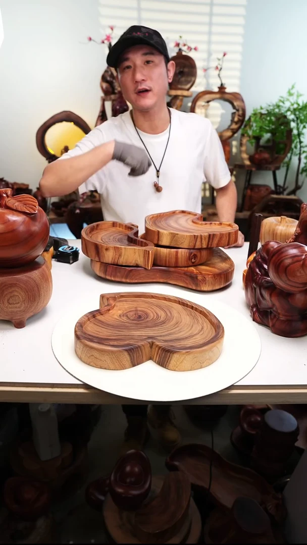 木香樟木摆件/爱心盆