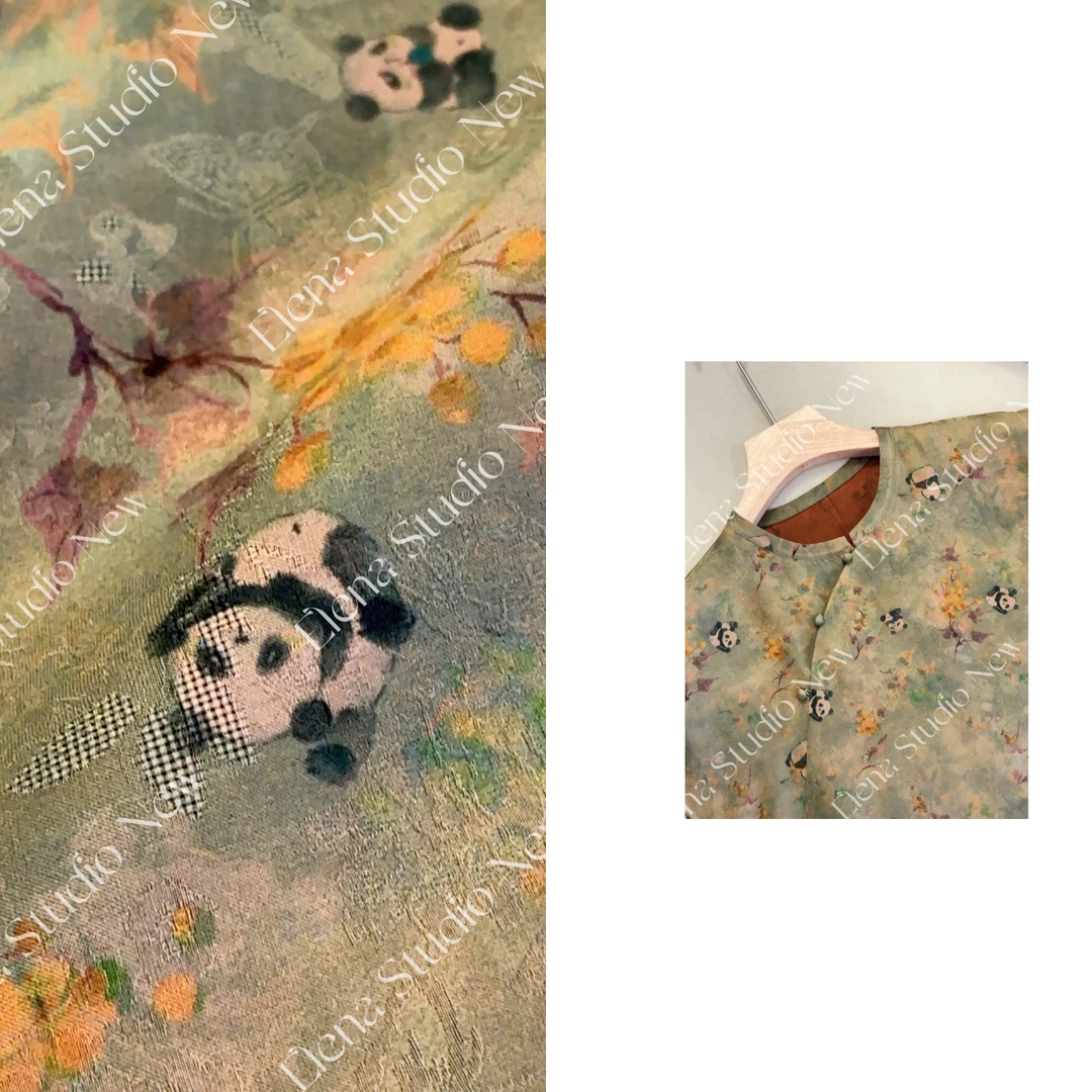 大甜甜【小熊猫】设计感精致国风熊猫显白无袖百搭气质短袖宽松