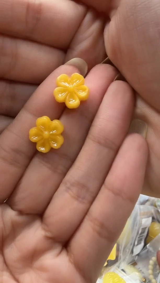 银S925镶嵌琥珀裸石随机发