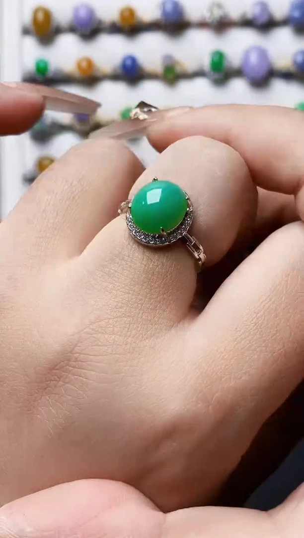 银S925镶嵌戒指翡翠1026