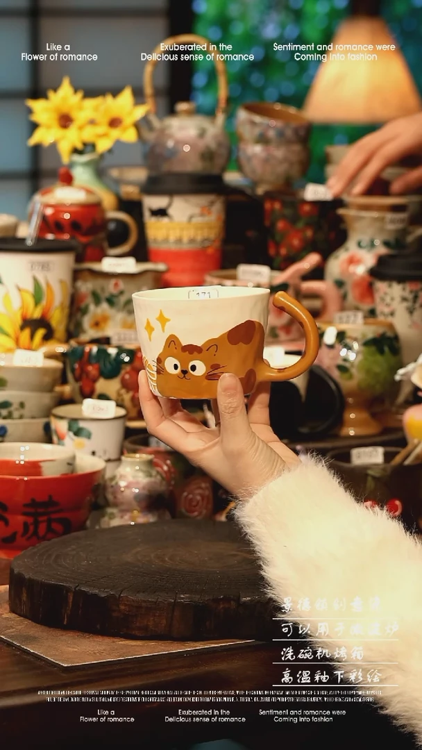 陶瓷景德镇高温釉下彩手工手绘款式@A0762@