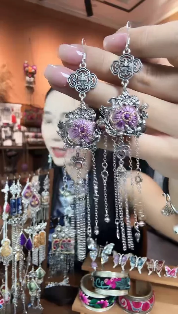 刺绣纯手工民族风耳环