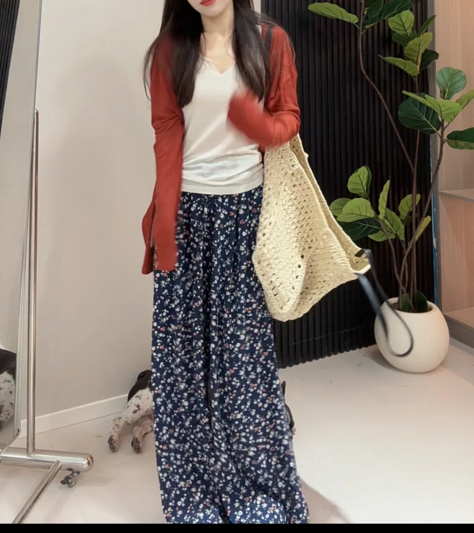ZHANG.Z.Z【碎花】2025夏季新款显瘦慵懒风显瘦裤子
