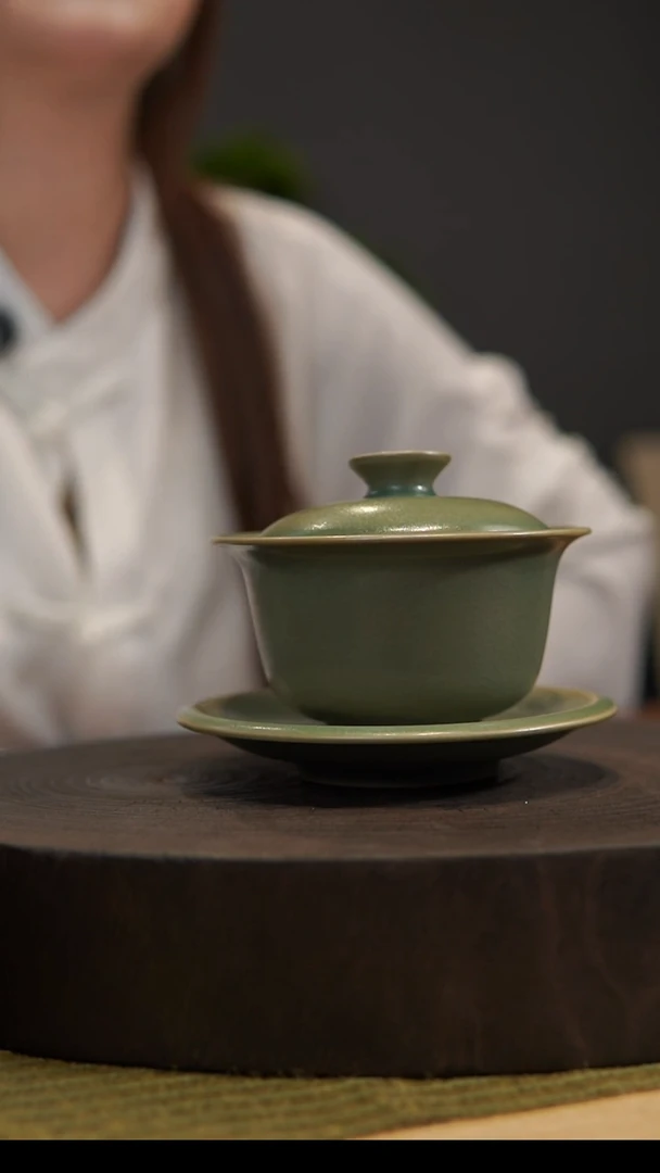 杯子元宝盖碗柴烧全品一级 汝州原产地  原矿老釉