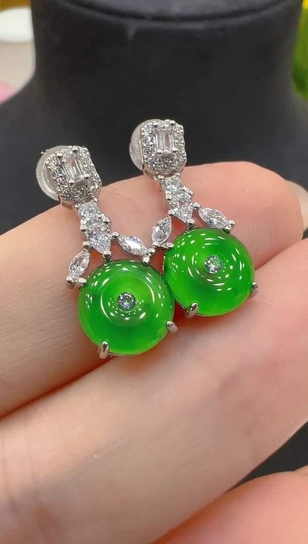 银S925镶嵌翡翠耳饰多样性团购发一件