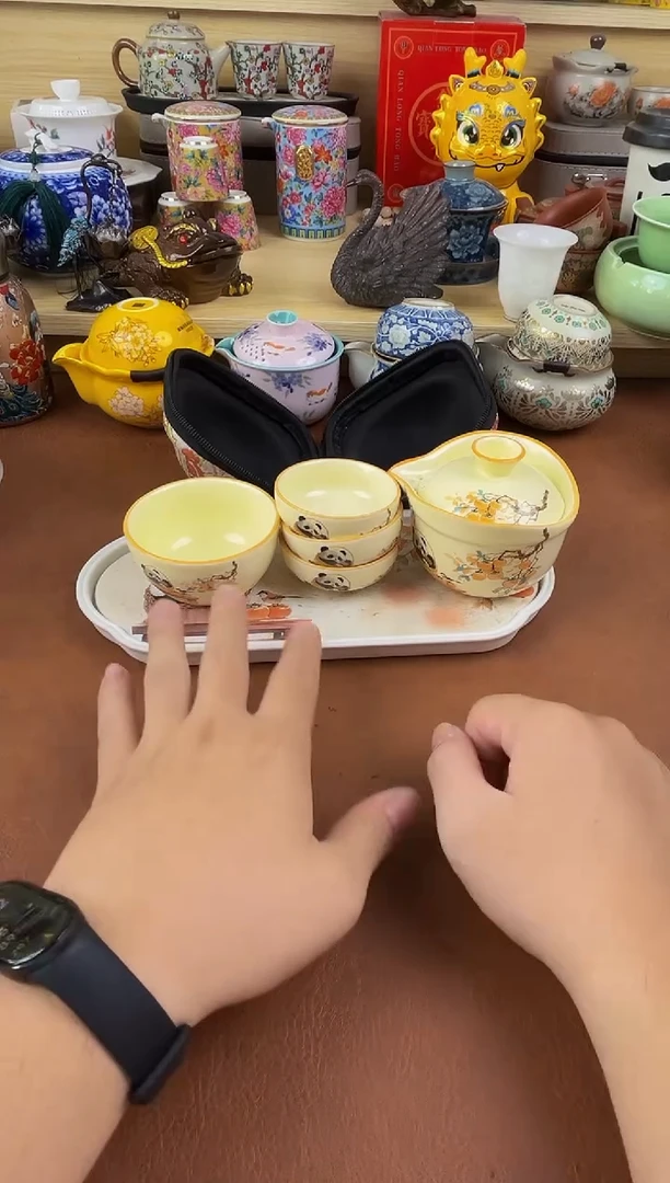 陶瓷茶具摆件旅行套组