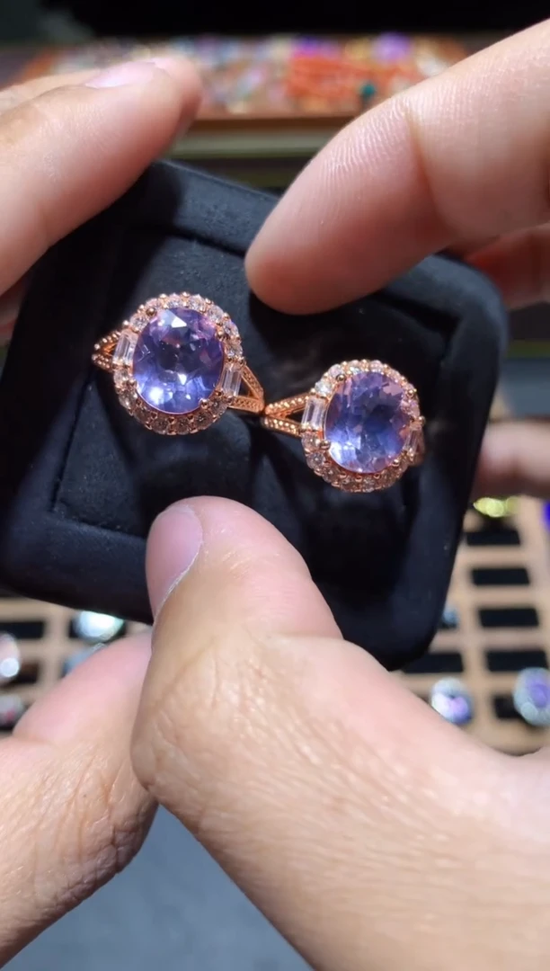【闪购商品】水晶戒指未镶嵌H104紫玉晶【多样性发其一】