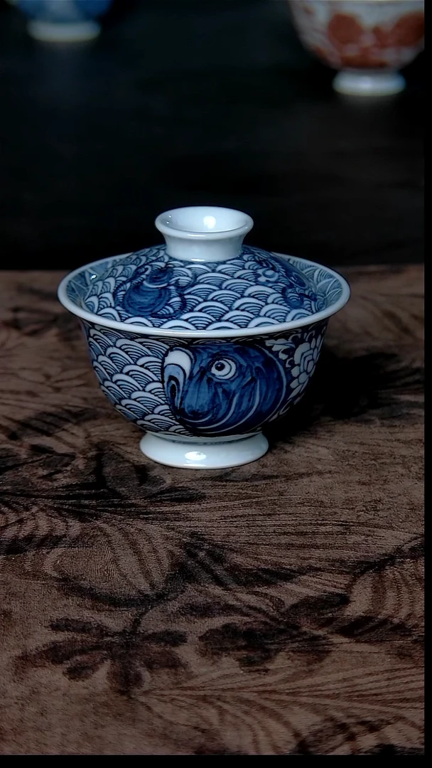 其他瓷胖头鱼盖碗