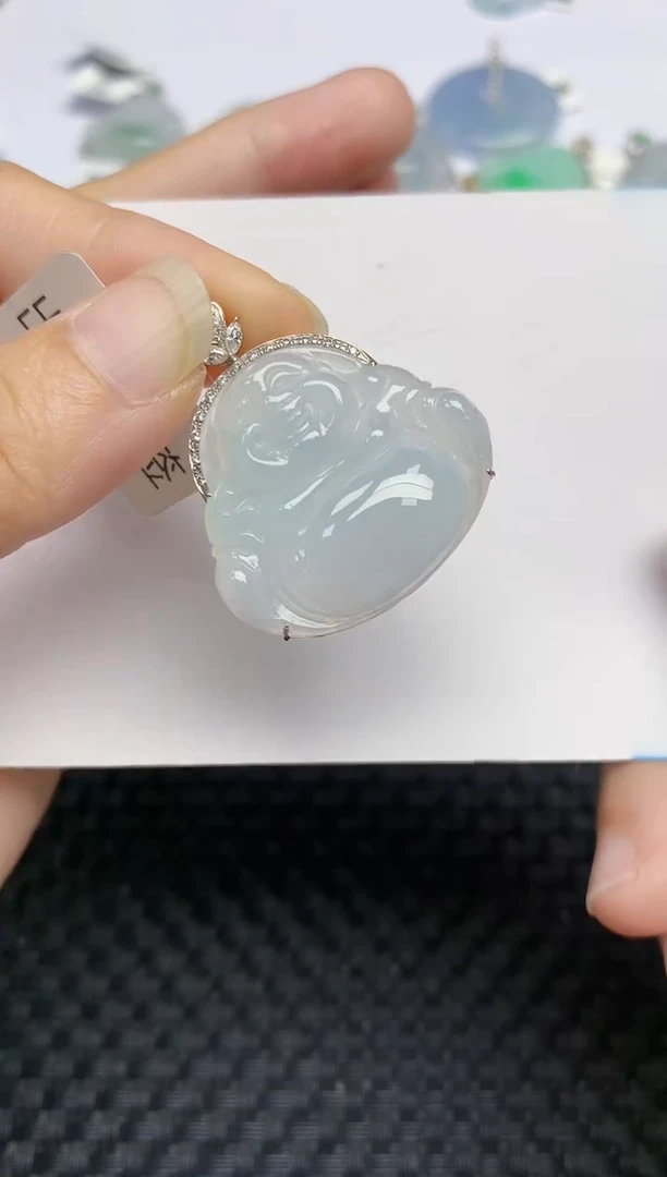 翡翠18K金镶嵌颈饰天然缅甸A货翡翠百元以上9元证书费自理