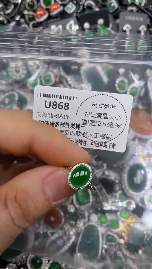 颈饰未镶嵌翡翠U868戒指