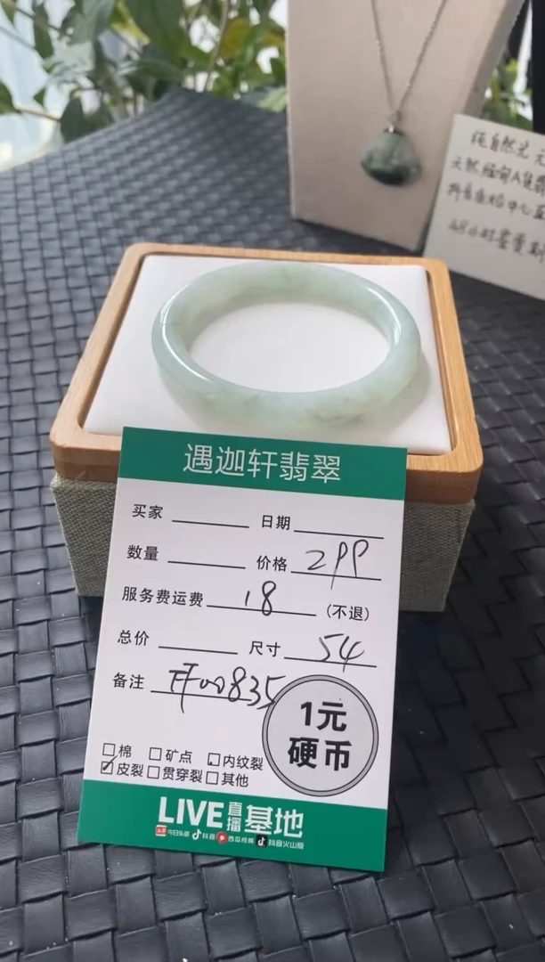 未镶嵌手镯翡翠FF00835圈口54