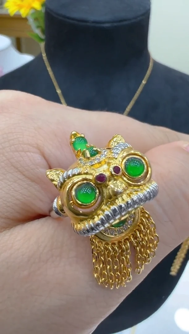 翡翠戒指银S925镶嵌多样性团购发一件