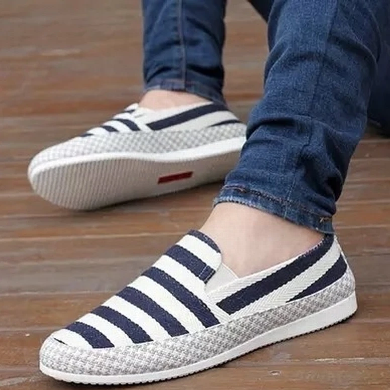 夏季老北京布鞋懒人韩版一脚蹬休闲男鞋子透气豆豆帆布鞋男士潮鞋