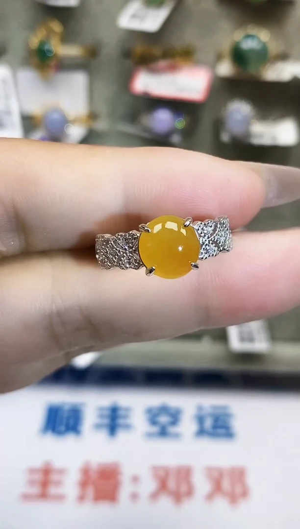 银S925镶嵌戒指翡翠0564
