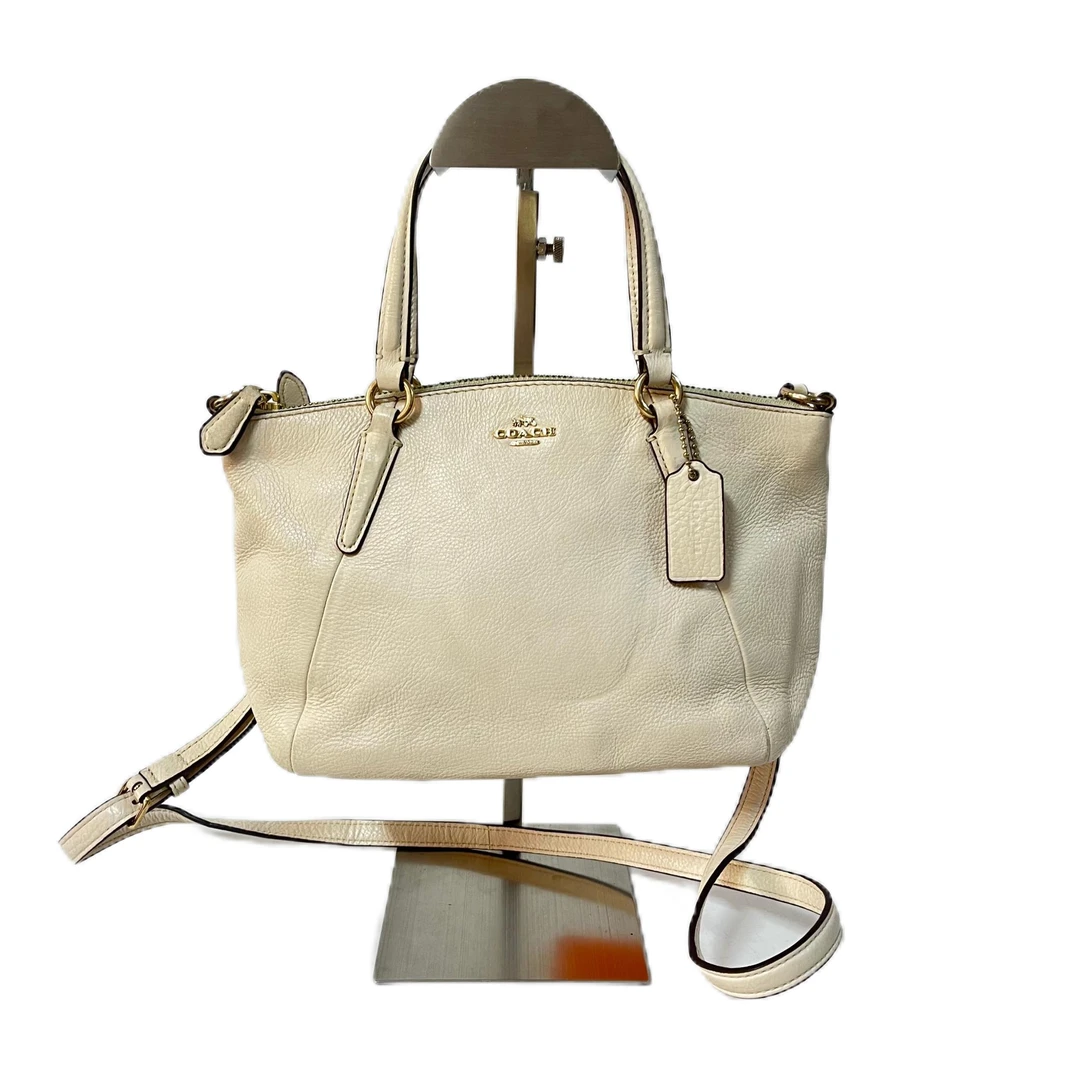 95新 COACH/蔻驰 白色全皮单肩手提斜挎饺子包 SH-3890-A