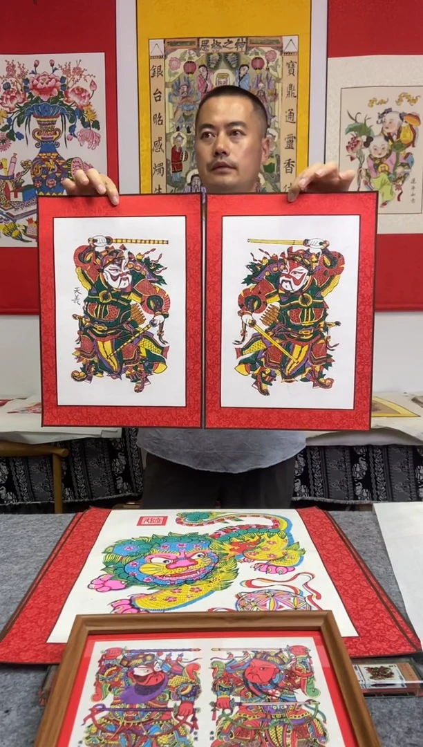 门神秦叔宝尉迟恭手工制作精品年画