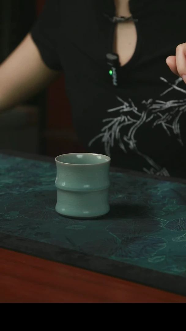 醉**&竹节杯 仿古釉 支钉 开片 一级品