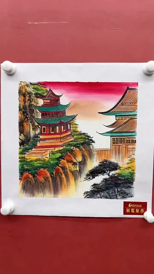 国画张敬-1平尺-天门山