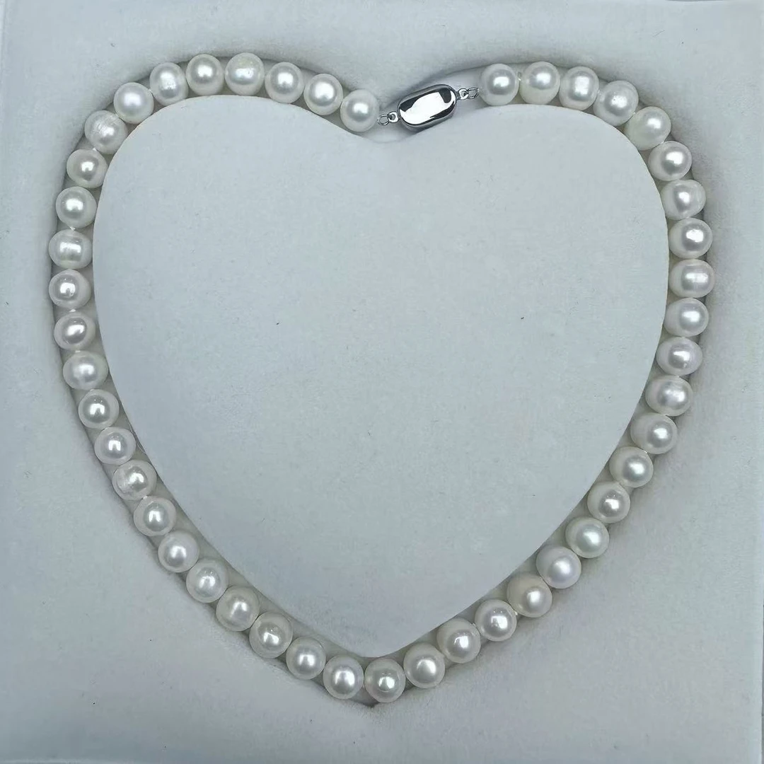 【新人见面礼】天然淡水珍珠9-10mm 冷白 极光 气质百搭