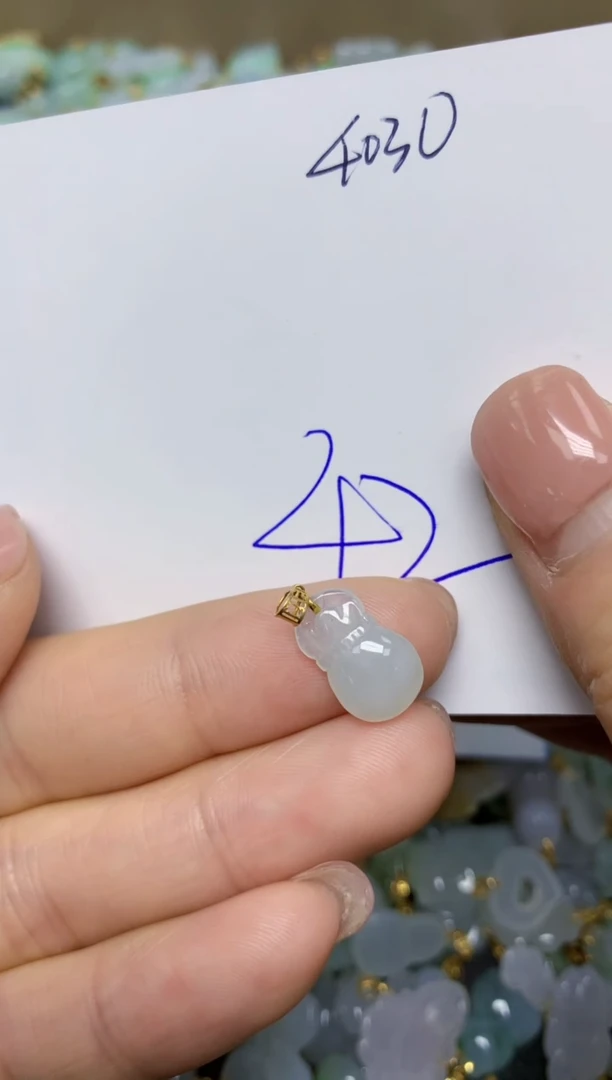 【闪购商品】翡翠挂件18K金镶嵌 天然翡翠A货1