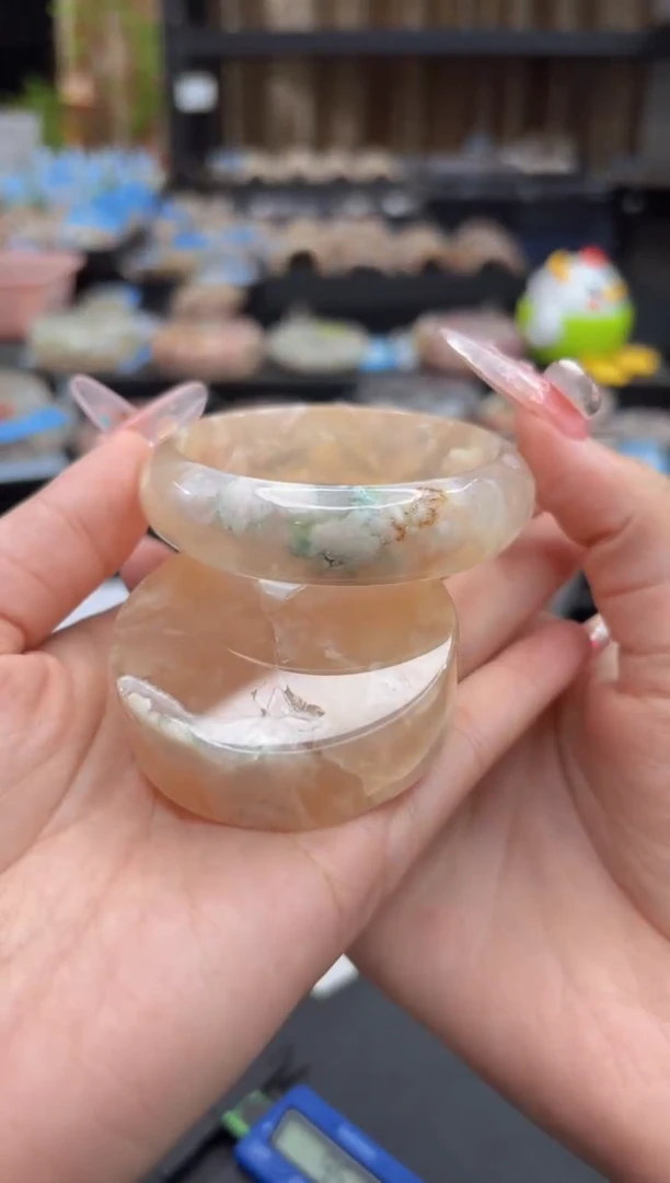 未镶嵌手镯石英质玉34(55圈赠送镯心)