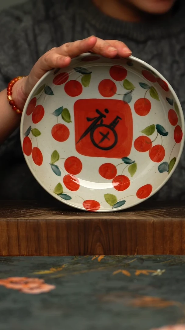 瓷片釉下彩手工手绘同款陶器