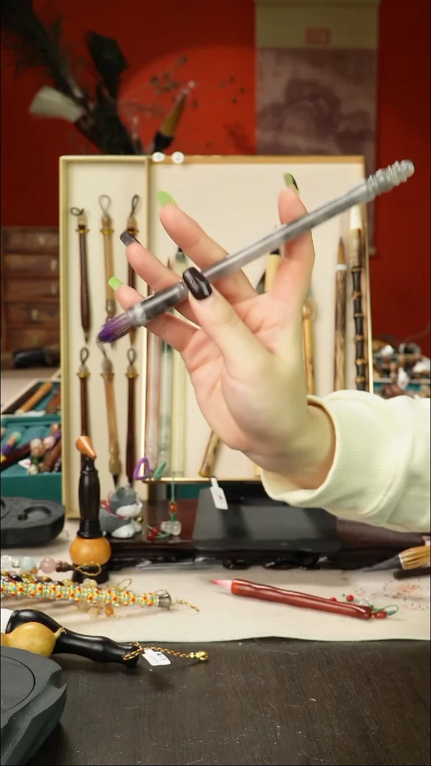 9号孤品高货毛笔链接 清水试笔 蘸墨不退