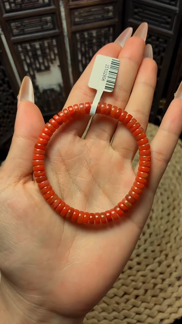 未镶嵌手串南红玛瑙6mm包浆直切药片手串