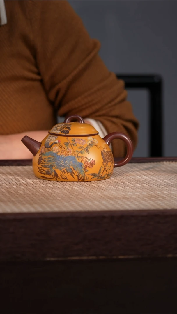 茶壶紫砂紫泥/琉璃黄金段 270cc