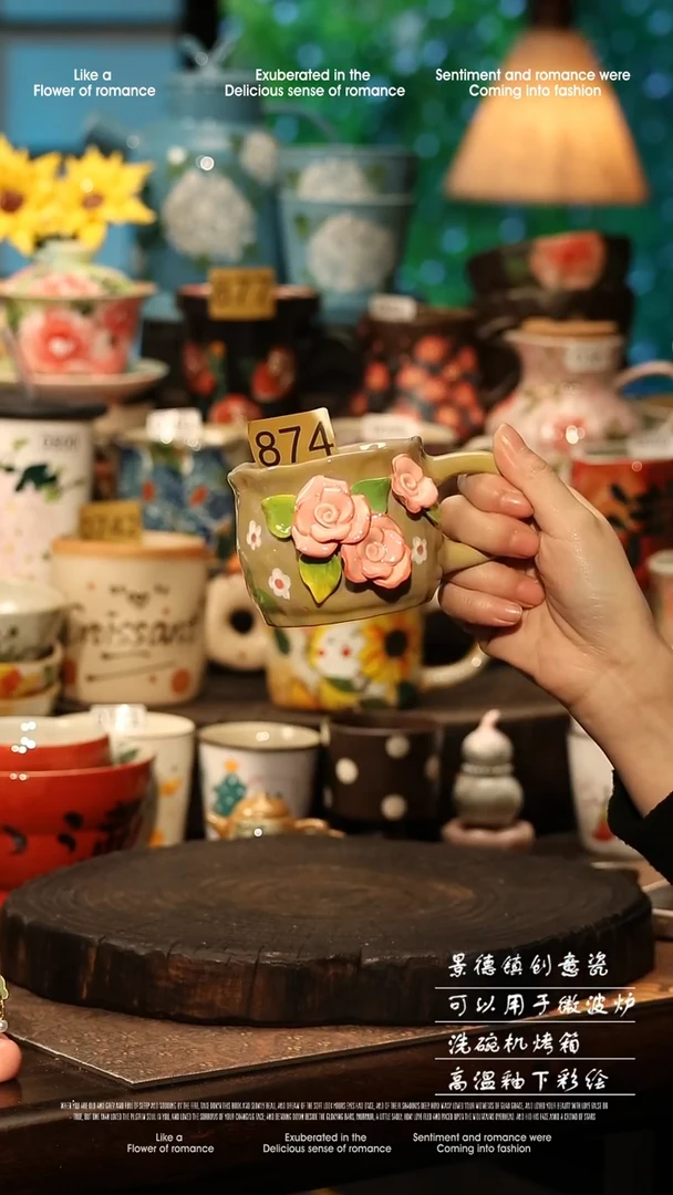 陶瓷景德镇高温釉下彩手工手绘款式