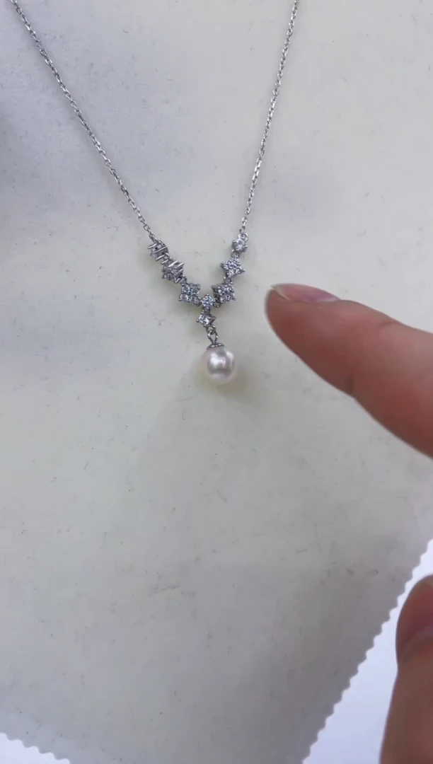 颈饰银S925镶嵌海水珍珠