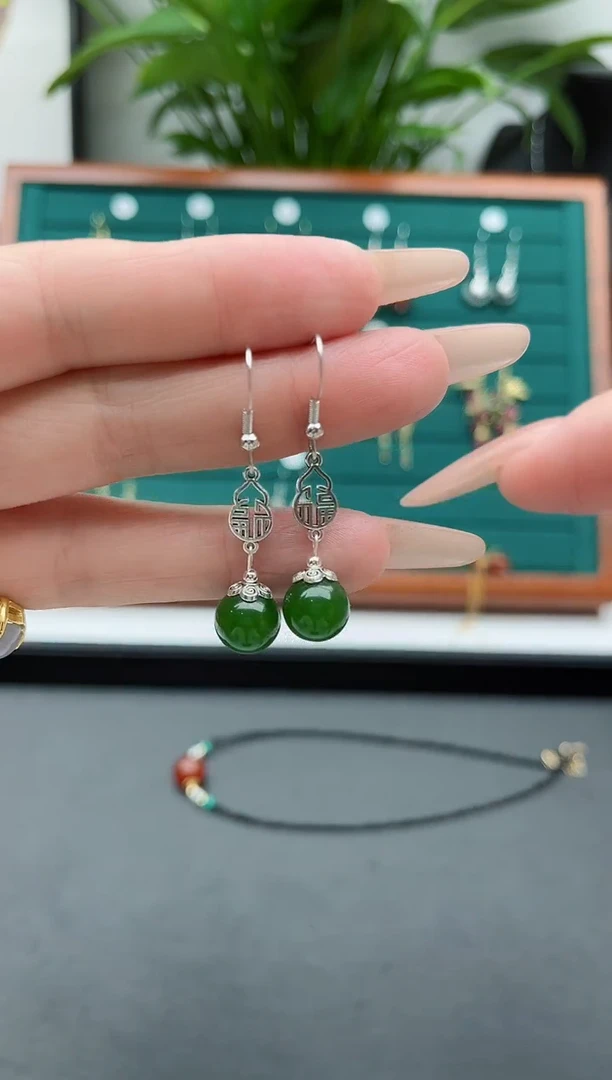 【闪购商品】玛瑙/玉髓耳饰银S925镶嵌032