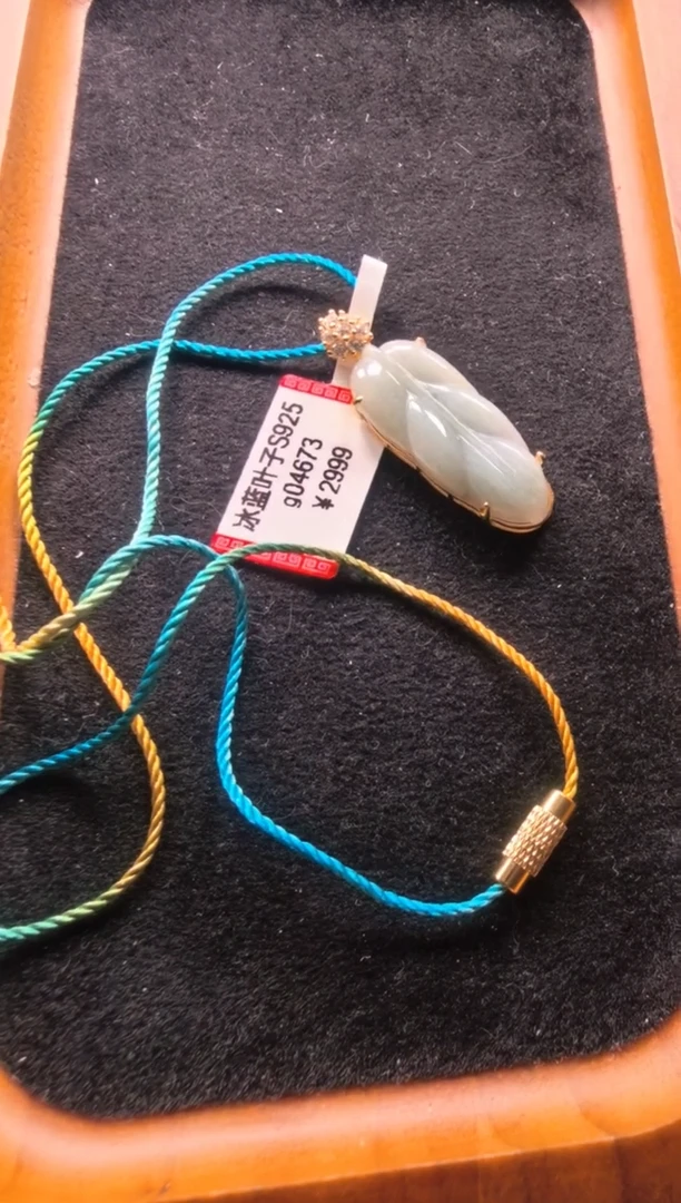 颈饰未镶嵌翡翠g04673-冰蓝叶子