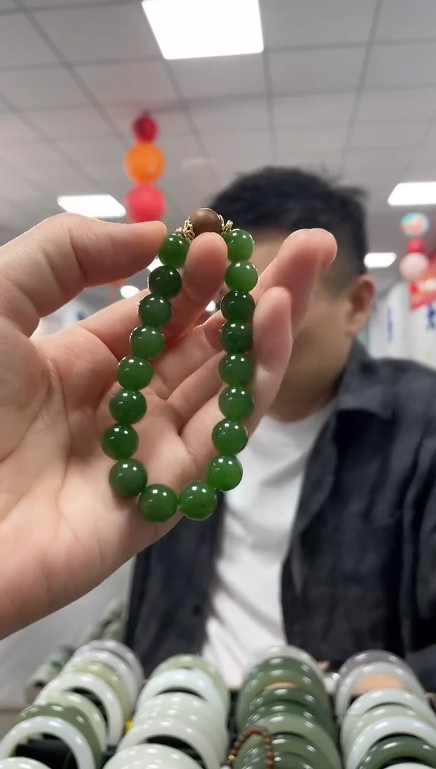 手链未镶嵌和田玉碧玉卡10手串一条