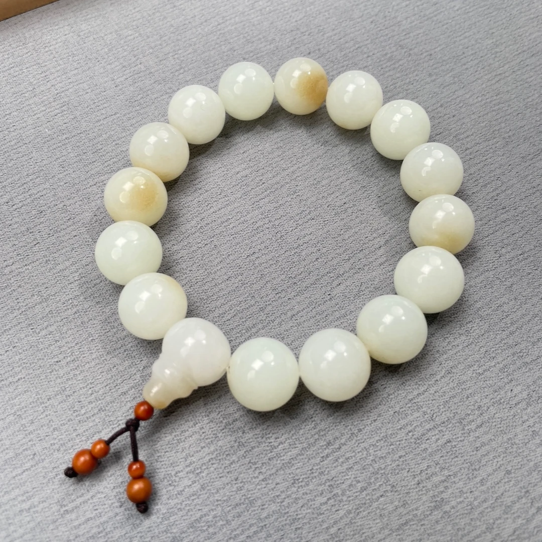c366 和田玉金玉满堂手串