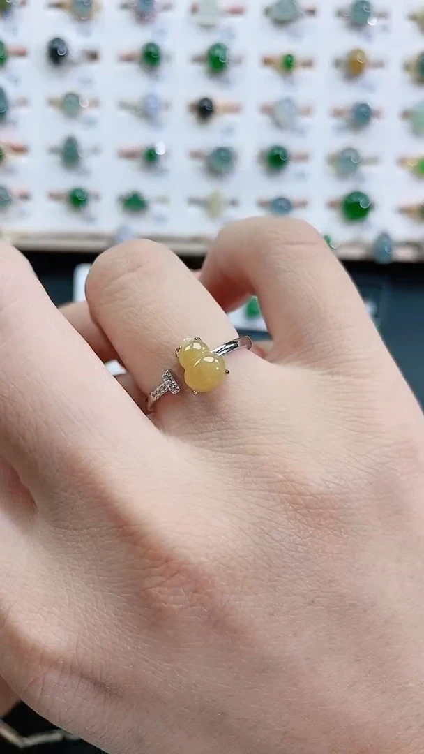 银S925镶嵌戒指翡翠天然翡翠