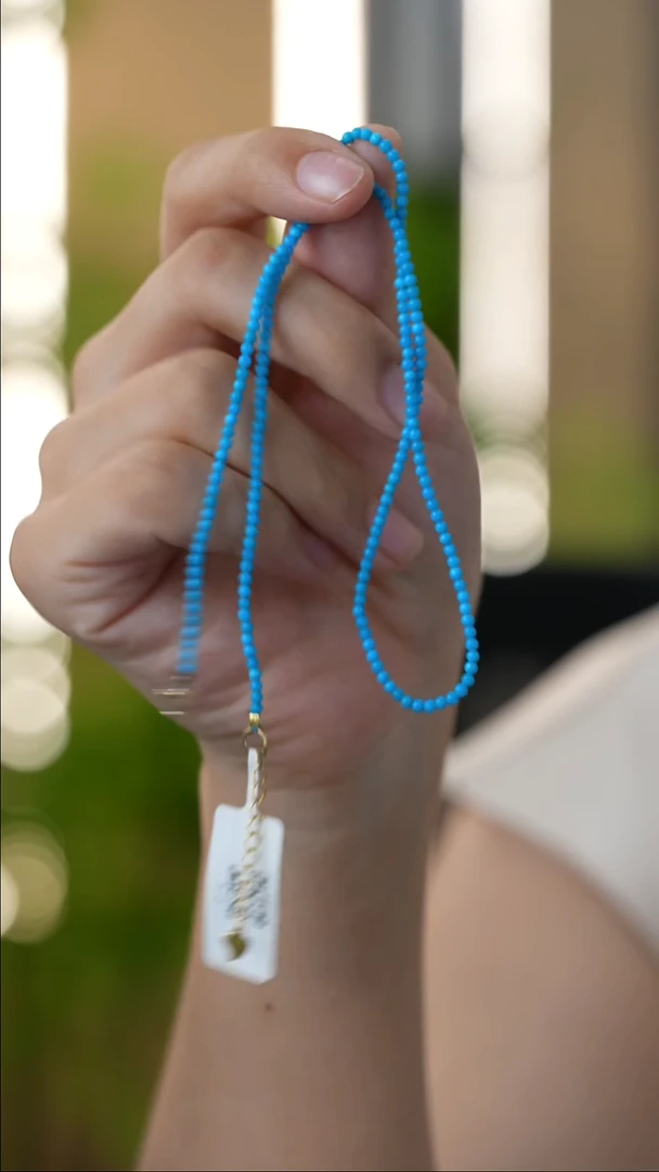 绿松石未镶嵌颈饰4秒拍号2mm