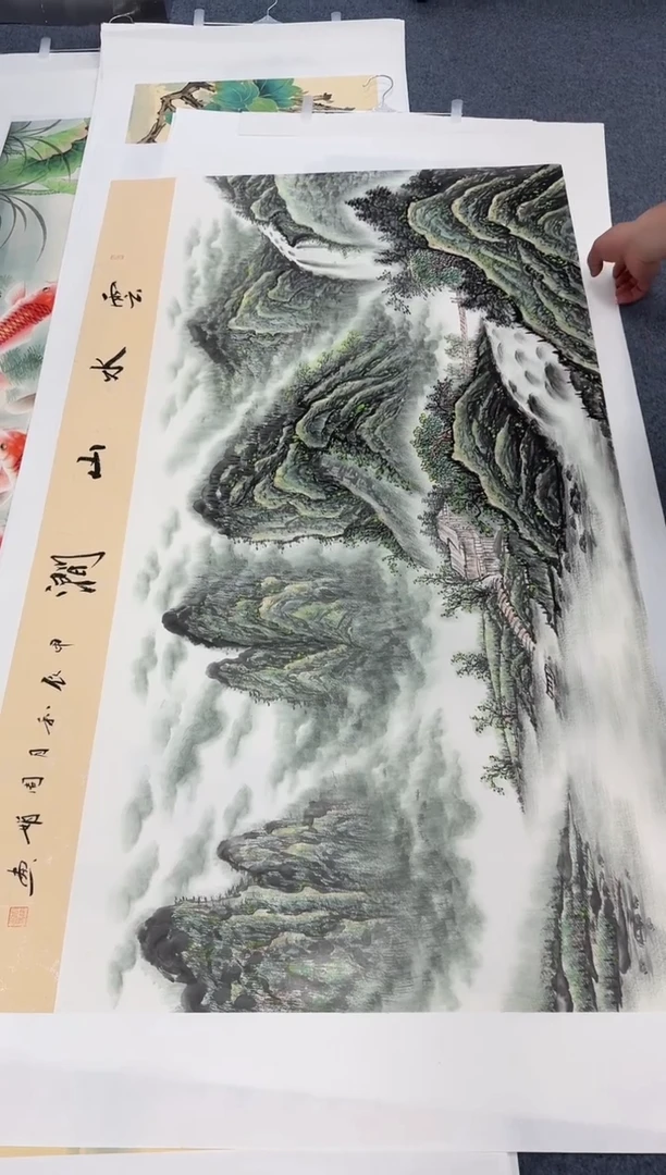 国画青绿山水同类型随机
