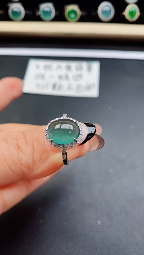 翡翠戒指银S925镶嵌508050