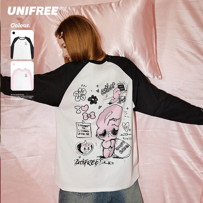 0350【金拐子专属】【艾丝乐联名】美式宽松长袖T恤U251G619P1P1