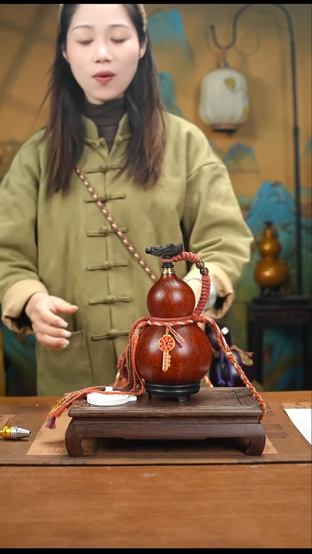 YN040精品藏绳款天然酒葫芦（一物一拍）